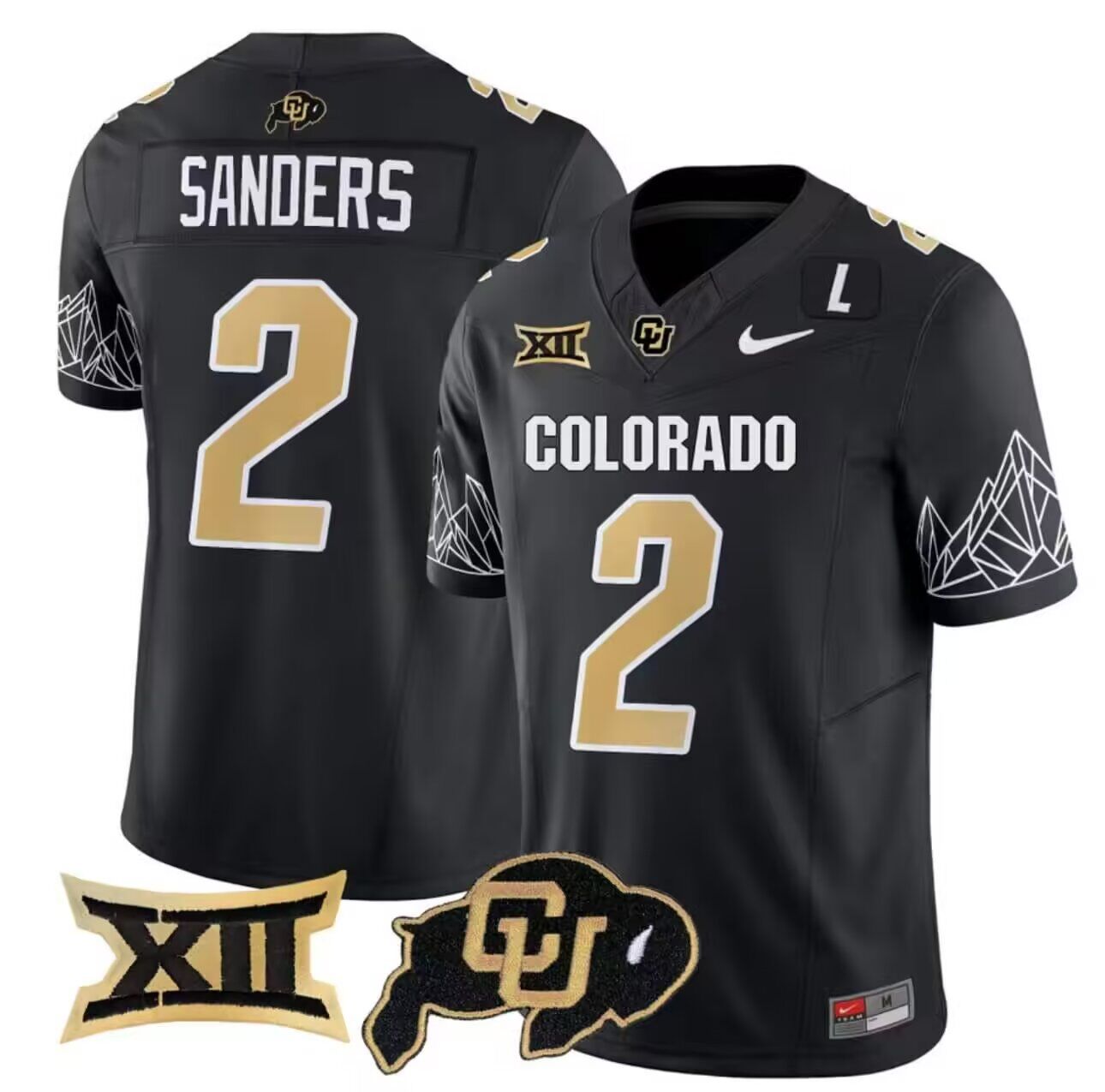 NCAA Men Colorado Buffaloes #2 Sanders Vapor Limited Jersey V3  Big 12 XII Patch jersey->->